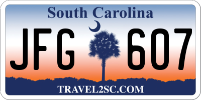 SC license plate JFG607