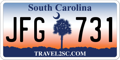 SC license plate JFG731