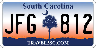 SC license plate JFG812