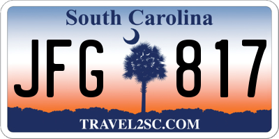 SC license plate JFG817