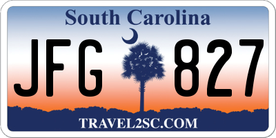 SC license plate JFG827