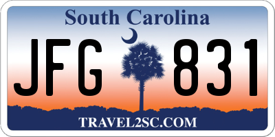 SC license plate JFG831
