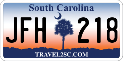 SC license plate JFH218