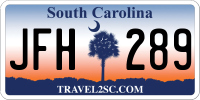SC license plate JFH289
