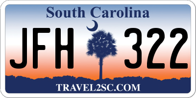 SC license plate JFH322