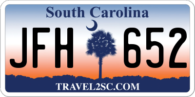 SC license plate JFH652
