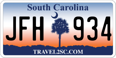 SC license plate JFH934