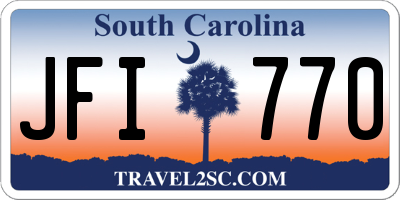 SC license plate JFI770