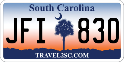 SC license plate JFI830