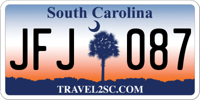 SC license plate JFJ087