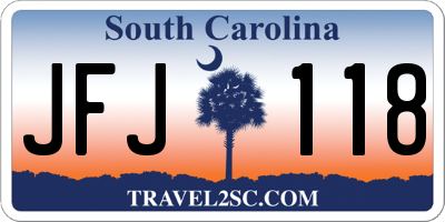 SC license plate JFJ118