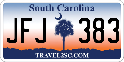 SC license plate JFJ383