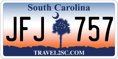 SC license plate JFJ757