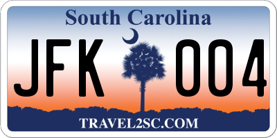 SC license plate JFK004