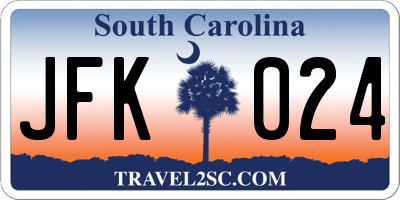 SC license plate JFK024