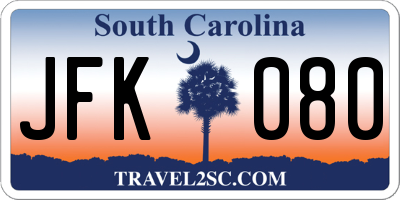 SC license plate JFK080