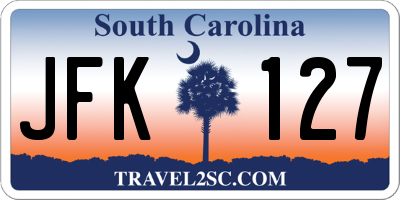 SC license plate JFK127