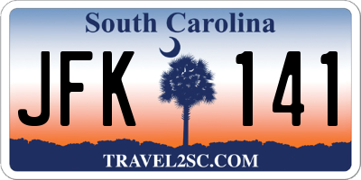 SC license plate JFK141