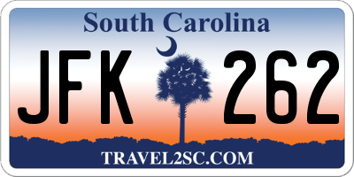 SC license plate JFK262