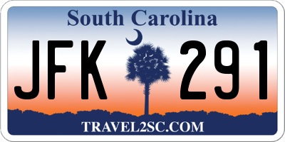 SC license plate JFK291