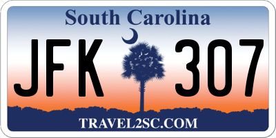 SC license plate JFK307