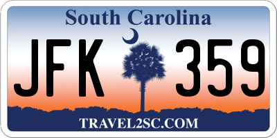 SC license plate JFK359