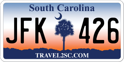 SC license plate JFK426