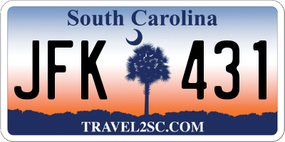 SC license plate JFK431