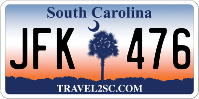 SC license plate JFK476
