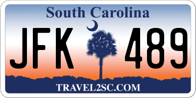 SC license plate JFK489