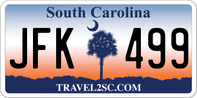 SC license plate JFK499