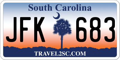 SC license plate JFK683