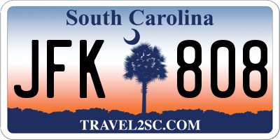 SC license plate JFK808