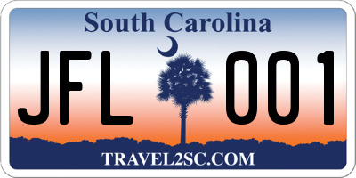 SC license plate JFL001
