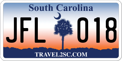 SC license plate JFL018