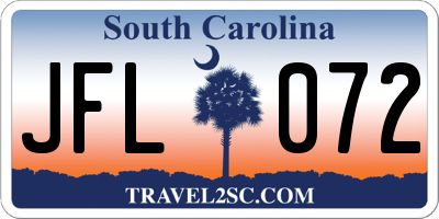 SC license plate JFL072