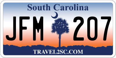 SC license plate JFM207