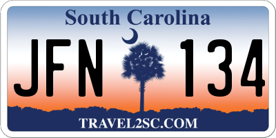 SC license plate JFN134
