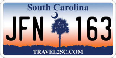 SC license plate JFN163