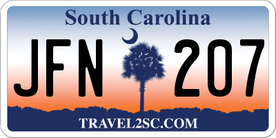 SC license plate JFN207