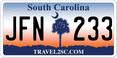 SC license plate JFN233