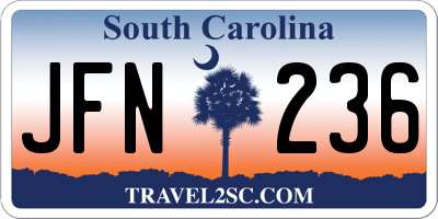 SC license plate JFN236