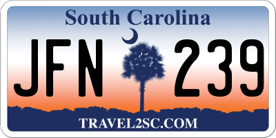 SC license plate JFN239