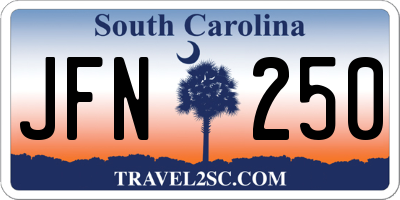 SC license plate JFN250