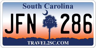 SC license plate JFN286
