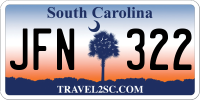 SC license plate JFN322