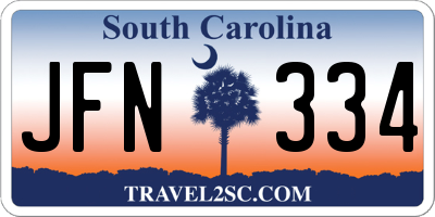 SC license plate JFN334