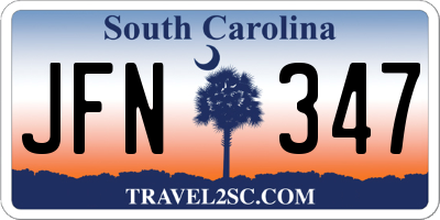 SC license plate JFN347