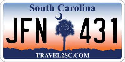 SC license plate JFN431