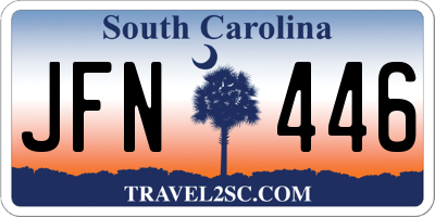 SC license plate JFN446